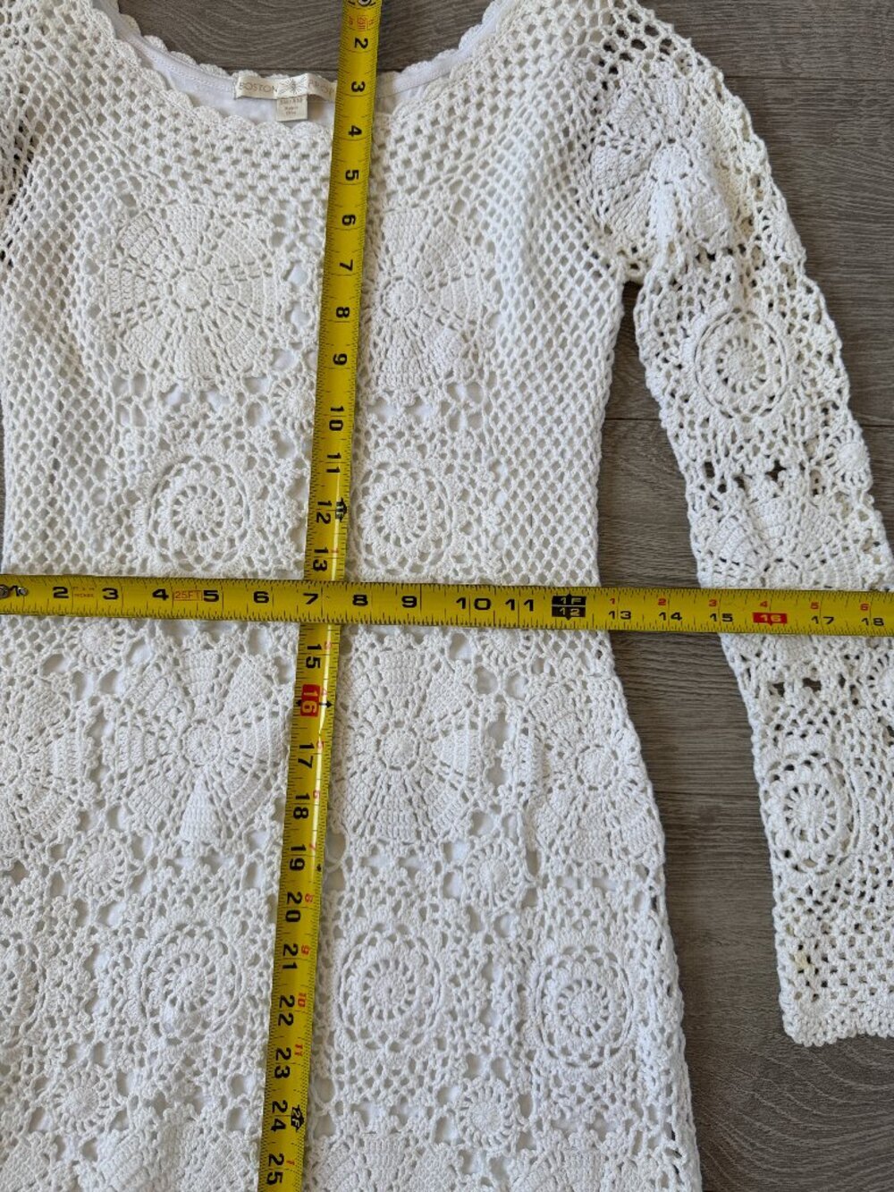 Boston Proper White Long Sleeve Crochet Lace Mini Dress Size XXS - Picture 12 of 12